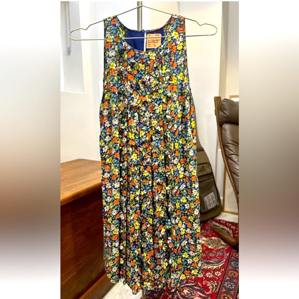 Anthropologie Sachin & Babi Floral A-Line Swing Dress Sleeveless Sz S Colorful